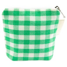 세맘스 안감방수 멜란지 체크 약파우치, 그린
