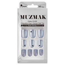 MUZ MAK 可重複使用華麗設計美甲片常規套組, 1個, 流星