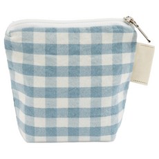 세맘스 안감방수 멜란지 체크 약파우치, 블루