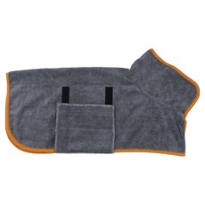 아티펫 반려동물 흡수성 수영 목욕 타올 가운, 그레이오렌지라인, 1개