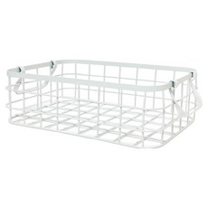 Cotton Field 棉花田傢飾 北歐風鐵線收納籃 32 x 22 x 11cm 白色 簡約風格, 1個