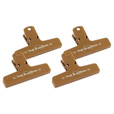 Gold Pang 復古磁鐵夾 棕色, 1入, 4個, 10.2 x 6.4 cm