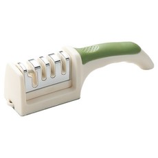 BM Design 多功能磨刀器 4段式酪梨綠磨刀器 + 替換頭套組, 1套, 綠色(磨刀器), 黑色(替換頭)