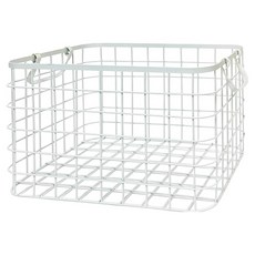 Cotton Field 棉花田傢飾 北歐風鐵線收納籃, 白色, 1個