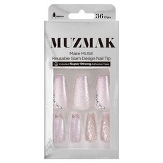 MUZ MAK 可重複使用華麗設計芭蕾舞鞋款美甲片組, 1個, 奧比特