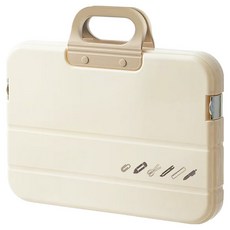 Mohaco 便攜式塑膠文件盒 文件袋, 1個, 奶油色