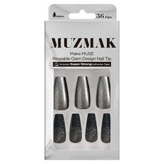 MUZ MAK 可重複使用華麗設計芭蕾舞伶美甲片組, 1個, 星座運勢