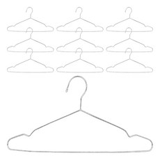 Life+ 實心不鏽鋼耐重防滑無痕衣架 加粗防脫落款, 金屬色, 10個