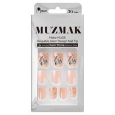 MUZ MAK 可重複使用華麗設計短版美甲片組, 1個, 寶石