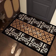 AFAMIC 復古花系刮泥 絲圈復古 玄關腳踏墊, 12卷草框列, 1個