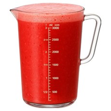 리빙메이커 업소용 PC비커 가벼운 워터포트 물 피쳐 계량컵, 투명, 3L, 1개