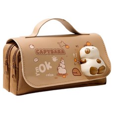 特別商店 可愛動物角色手提防水鉛筆盒, 水豚, 1個