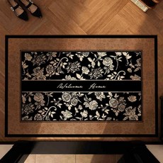 AFAMIC 復古花系刮泥 絲圈復古 玄關腳踏墊, 08玫瑰方形, 1個