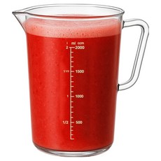 리빙메이커 업소용 PC비커 가벼운 워터포트 물 피쳐 계량컵, 투명, 2L, 1개