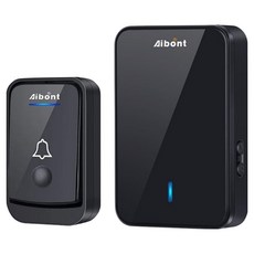 Couselect 免佈線遠距離無線門鈴 一拖一 呼叫器/電子門鈴 黑色, 1組