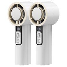 모란카노 휴대용 미니 무선 냉각 100단 에어컨 손 선풍기 2p, MC-F33, 화이트