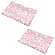 毛皇上 加厚保暖睡墊, 柔粉白星, 2個