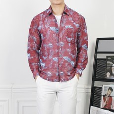 MINEFLOW The Mind 男士 31 長袖夏威夷襯衫 B