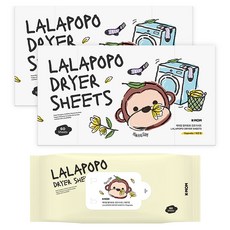 케이맘 유아용 랄라포포 건조기 드라이시트 섬유유연제 목련향 60p, 196g, 2개