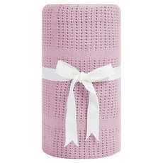 奇哥 純棉透氣洞洞毯, 迷霧粉