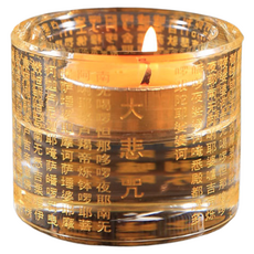 KODACHIEF 燭臺 佛教飾品 5 x 4.5 cm, 1個, 大悲咒(金色)-水晶燭臺