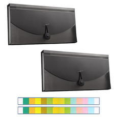 微笑發票收納風琴夾 + 索引貼紙, 2個, 透明黑色