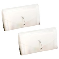 미소로운 B6 깔끔한 미니 아코디언 영수증정리함, 화이트, 2개