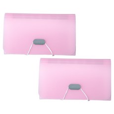 미소로운 A6 아코디언 영수증정리함, 핑크, 2개