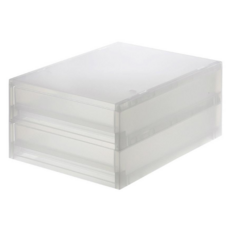 MUJI 無印良品 正反疊2段薄型PP盒 1個 透明色 37 x 26 x 16.5cm, 2