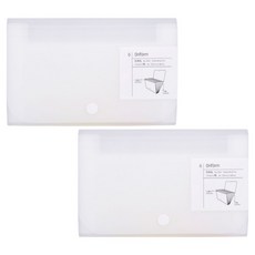 미소로운 사무실 포켓 파일 가방 아코디언 영수증정리함, 화이트, 2개