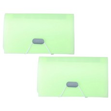 미소로운 A6 아코디언 영수증정리함, 그린, 2개