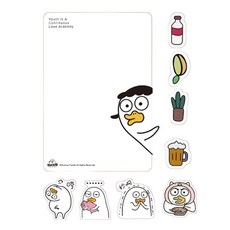 輕鬆記事簡約乾淨鴨子佈告欄備忘板 + 2款筆 + 橡皮擦組