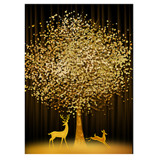 DULU 招財 DIY 鑽石畫 發財樹 40 x 50 cm, 款式2, 1個