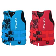 BUFFALO 潛水料救生衣 2入, 棕櫚藍, 棕櫚紅