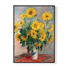 菠蘿選畫所 大師名作系列 莫內 向日葵花束I AVAR3402B, 黑色, 1個