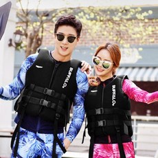 BUFFALO 潛水料救生衣 2入, 純黑, 純黑