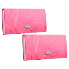 Misoroun 13格辦公用收據整理風琴夾 B6, 2個, 粉紅色