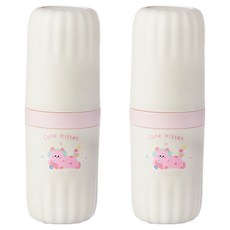 더자카 애니멀 파스텔 칫솔케이스 FREE, 핑크, 2개