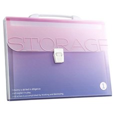 ARTJOY 扣環風琴式13格漸層文件夾, 1個, 粉紅色