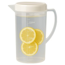리빙메이커 업소용 PP비커 가벼운 워터포트 계량컵 물 피쳐 물통, 투명, 1.5L, 1개