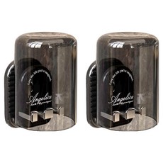 輕奢感 黏貼式壁掛雙牙刷杯架組, 透明黑, 2個