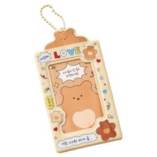 버터 키치팝 PVC 포카홀더 버터곰, 브라운, 1개