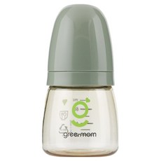 greenmom 嬰兒用基本款PPSU纖巧型無奶嘴奶瓶, 1個, 60ml, 森林綠