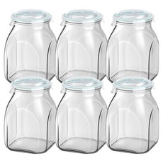 Balunfini 多用途方形玻璃儲物罐, 6個, 3.2L
