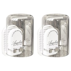 樂居家 輕奢感 黏貼式壁掛雙牙刷杯架組, 透明白, 2個