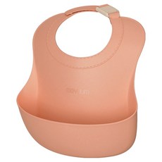 MOYUUM 白金矽膠寬口立體圍兜 韓國製, 蜜桃橘, 1個, 1個