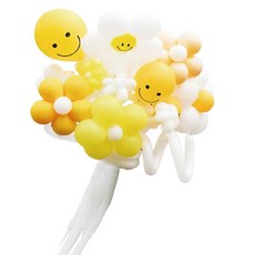 DIY 花朵氣球製作 + 手動打氣筒組合 微笑雛菊, 1套, 混合顏色