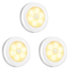 MAME 6LED 新型無線感應燈, 白色 + 暖黃光, 3個