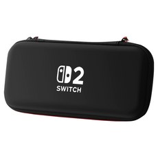 HOHOO Lunic Nintendo Switch 2 輕薄保護殼 收納包, 1個, 黑底白標, 單一商品