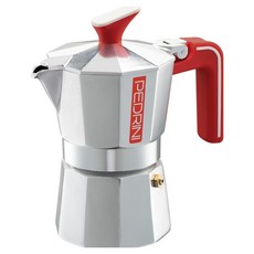 PEDRINI Ecomoka義式摩卡壺 2杯, 1個, 紅銀色